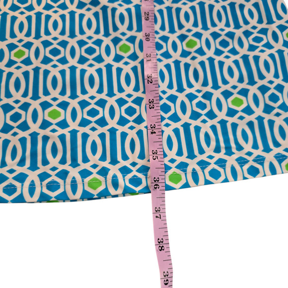 Jude Connally sleeveless shift dress blue green white size small mini abstract - Picture 6 of 6